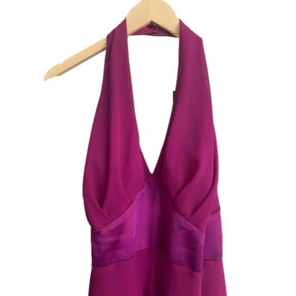 HOST PICK! NWOT #Barbiecore Halter Dress w/ Empire Waist & Chiffon Overlay. - Picture 3 of 14